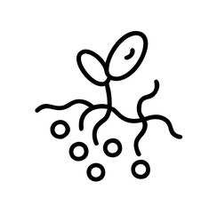Microlife icon depicting nitrogen-fixing bacteria and root nodules  