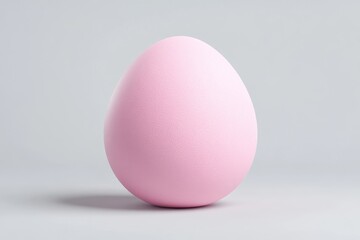 Fototapeta premium Single, pastel pink egg on a plain background