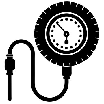 recommend clip art: Tire pressure gauge silhouette vector illustration