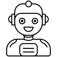  Virtual assistant ai chatbot conversation line art vector illustration