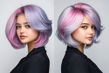 Naklejka premium Captivating urban fashion series artistic pastel lavender and duo tone photography