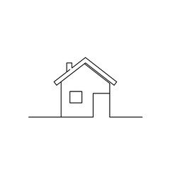 Simple line art of a house design on a white background  