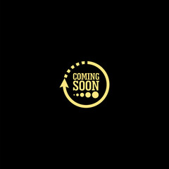 Coming soon loading icon isolated on black background