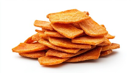 Delicious Crispy Sweet Potato Chips Snack Food A Heap of Tasty Orange Colored Chips