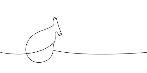 Gallbladder one line continuous drawing. Human internal organ continuous one line illustration.
