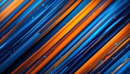 High-Contrast Blue and Orange Stripes &ndash; A Sleek Abstract Tech Banner Design