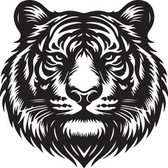 Fototapeta premium Tiger head vector illustration with a wild and powerful tribal design