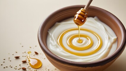 Natural Ingredients: Yogurt and Honey in Rustic Style