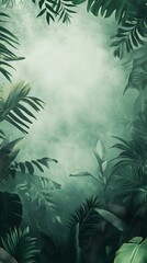 18. A deep rainforest green background with subtle mist effects