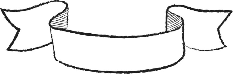 Hand Drawing Ribbon  Vintage Ribbon.