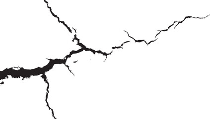 Surface cracks and fissures in ground. Vector grunge cracked texture style with cracked texture.	