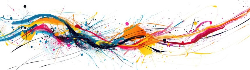 Obraz premium abstract colorful lines scribble and strokes on white background