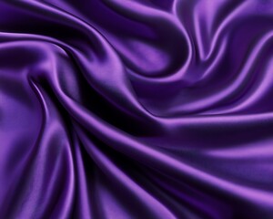 A luxurious and elegant display of flowing purple satin fabric