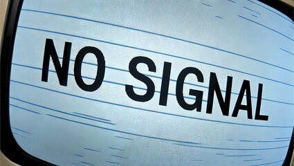 技術的問題が発生したブラウン管の画面、シグナル途絶