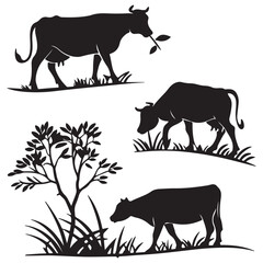 cow vector silhouette 