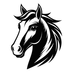 Realistic Horse Head Icon Vector High-Resolution Silhouette on Transparent Background
