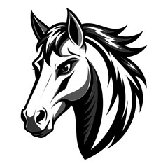 Horse Head Icon Silhouette vector illustration on a transparent background