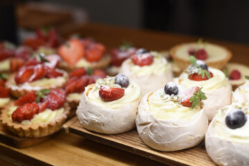 Sweet cakes with fruit