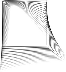 Square geometric with line created using blend effect. Technology and digital concept