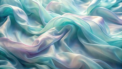 Obraz premium Flowing Aqua and Lavender Silk Fabric Draped in Soft Folds for Elegant Background