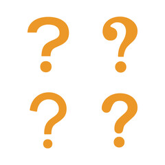 Set of orange question mark icon isolated flat style.