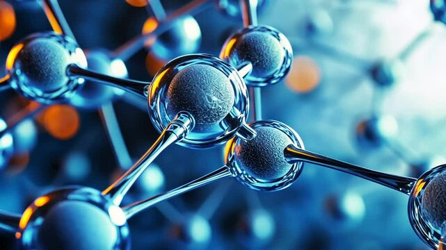 Molecular Structure With Blue Tones Showcasing Scientific Details Generative AI