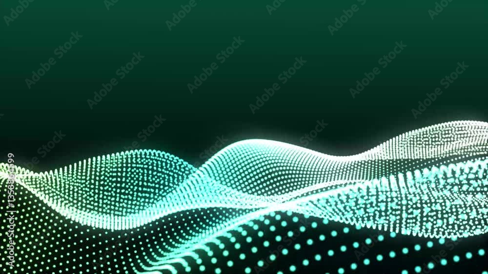 Poster abstract digital dot wave animation. looping animated background made from trapcode form