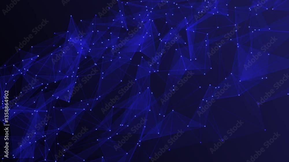 Poster abstract blue plexus motion background. colorful plexus pattern abstract background