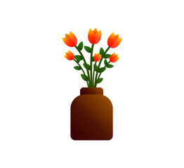 Elegant Tulip Vase Illustration