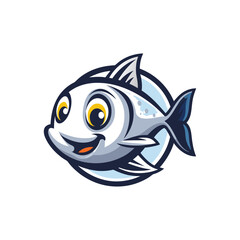 Fototapeta premium creative fish mascot logo icon vector art design