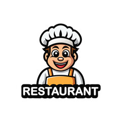 Restaurant hotel mascot logo icon vector art design