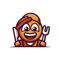 Restaurant hotel mascot logo icon vector art design