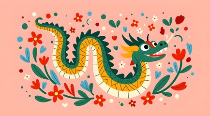 Obraz premium The auspicious dragon presents auspicious festival