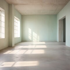 Obraz premium Empty Room with Sunlight Streaming Through Windows