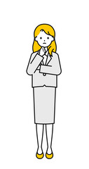 全身のポーズ_シンプルな会社員の女性10