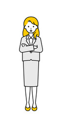 全身のポーズ_シンプルな会社員の女性11