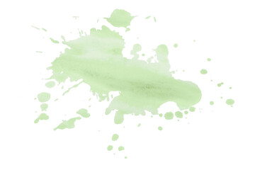 green brush paint stain isolated on transparent background