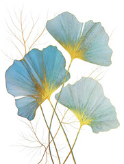 Linear strips background. Golden elements, line art. Blue and gold colors