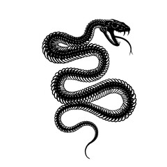 Fanged Serpent Silhouette