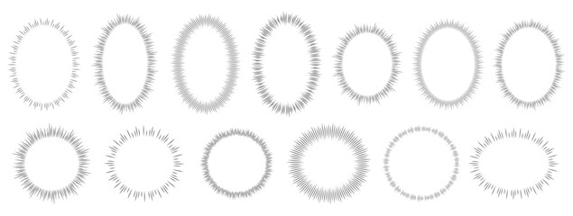 吹き出し放射状　心の声