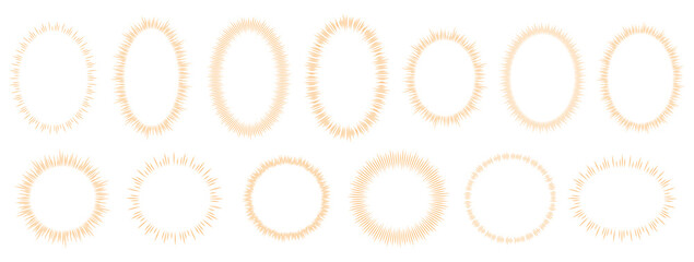 吹き出し放射状　心の声