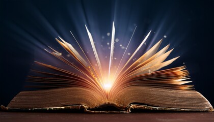 open book with magic light