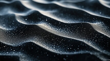 Obraz premium Black Sand Dunes: Close-Up of Mesmerizing Texture of Black Sand Dunes, Evoking Calm and Mystery 