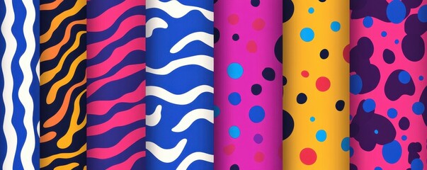 Vibrant and eye-catching animal print patterns featuring a mix of bold colors and intricate designs, showcasing the beauty of nature's textures in a stylish and modern way.