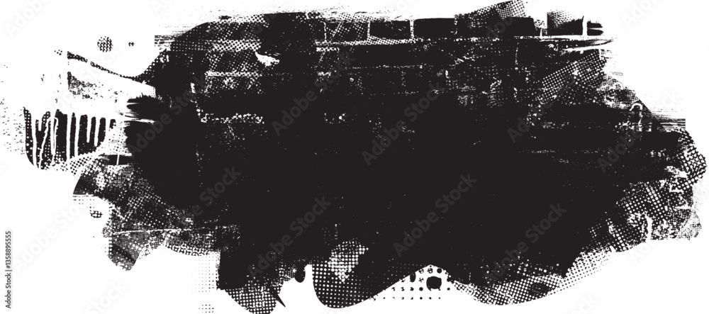 Fototapete Grunge textured banner with rough edges. Speckled texture. Overlay grunge texture . Simply place texture over any object to create grunge effect . Banner with scratched surface for your design. 