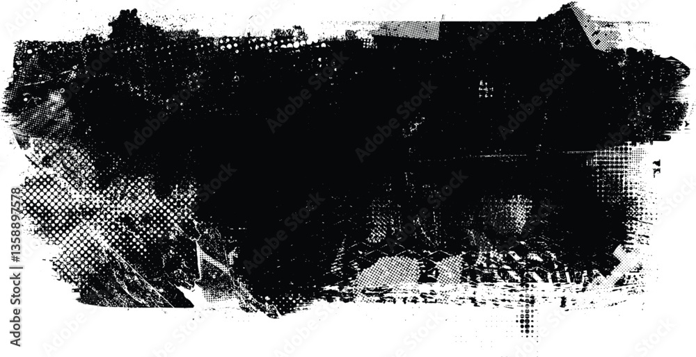 Aufkleber Grunge textured banner with rough edges. Speckled texture. Overlay grunge texture . Simply place texture over any object to create grunge effect . Banner with scratched surface for your design. 