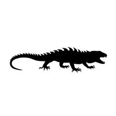 Snarling Lizard Silhouette