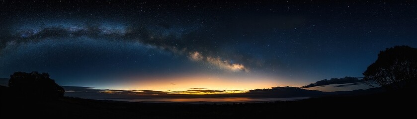 Naklejka premium The sky is a deep, ominous shade of dark gray, with swirling clouds that hint at an impending storm, casting a shadow over the landscape below.