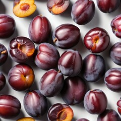 Obraz premium Plums Flat Lay