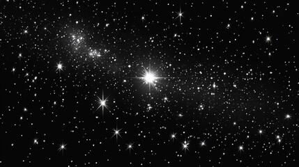 Obraz premium Cosmic Background with Stars and Galaxy Elements in Clean Lines Composition